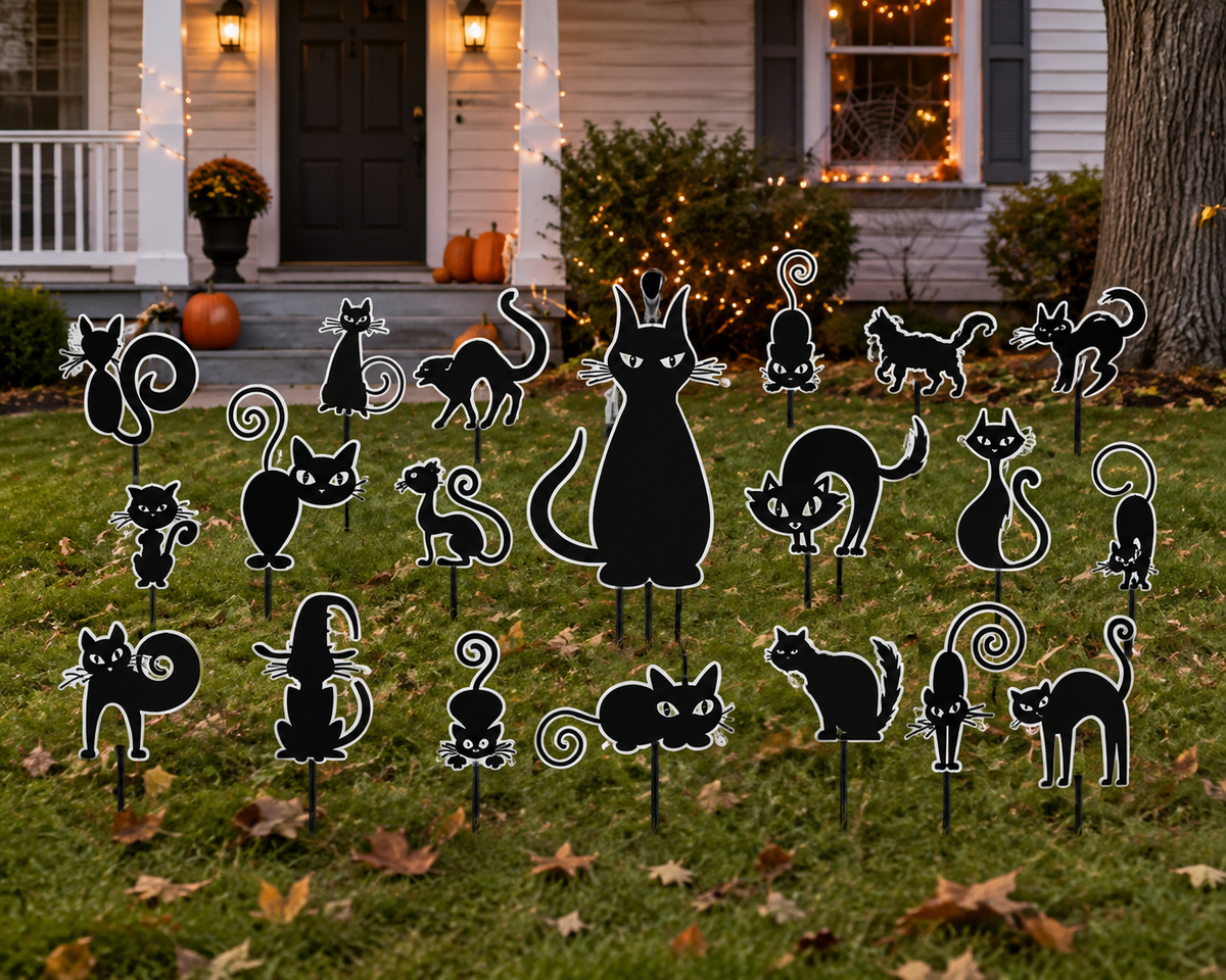 Halloween Black Cat SVG-Cricut, Silhouette, Sublimation Cut File Canada Bundle-Witches Cat Clipart (20 Images)