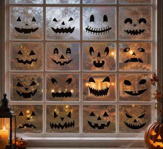 Halloween Pumpkin Faces Graphic Bundle-Cricut, Silhouette, Sublimation Cut File Canada (18 Images)-digital download