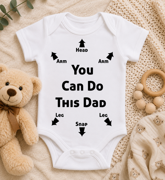 Funny New Dad Gift SVG-Cricut, Silhouette, Sublimation Cut File Canada-You Can Do This Dad Bodysuit Design (Digital Download)