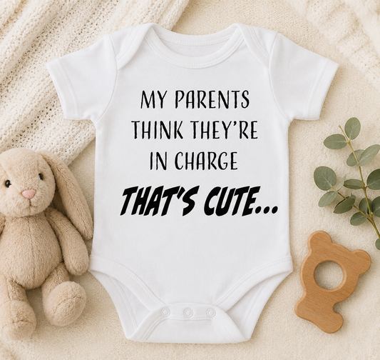 My Parents Think They're In Charge-Baby Bodysuit Cut File -Cricut, Silhouette, Sublimation Cut File Canada(Digital Download)