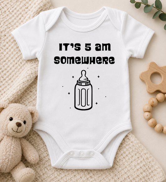 It's 5 AM Somewhere Baby-Cricut, Silhouette, Sublimation Cut File Canada-Bodysuit Cut File (Digital Download)