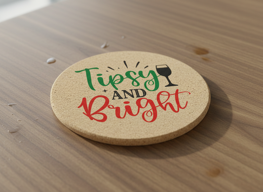 Tipsy and Bright SVG-Cricut, Silhouette, Sublimation Cut File Canada-Funny Christmas Wine Quote (Digital Download)