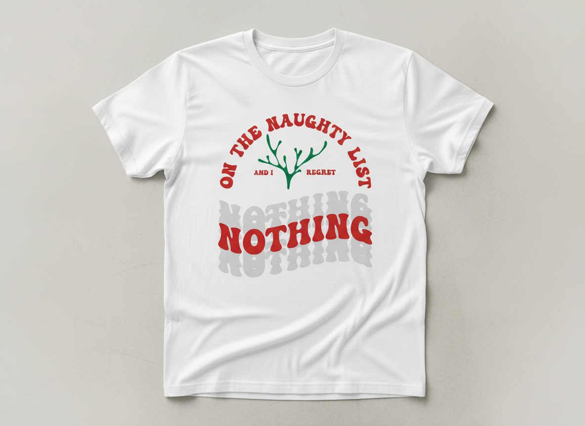 On The Naughty List And I Regret Nothing-Cricut, Silhouette, Sublimation Cut File Canada-Holiday Cut File-digital download