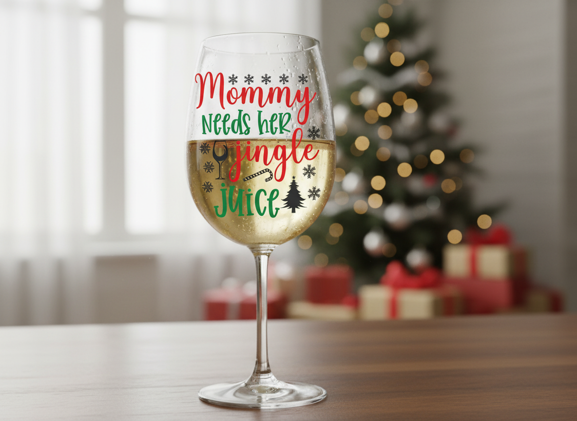 Mommy Needs Jingle Juice SVG-Cricut, Silhouette, Sublimation Cut File Canada-Funny Christmas Mom Quote (Digital Download)