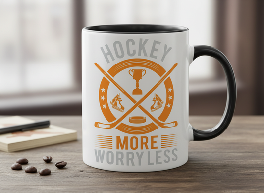 Hockey More Worry Less SVG-Cricut, Silhouette, Sublimation Cut File Canada-Holiday Cut File (Digital Download)