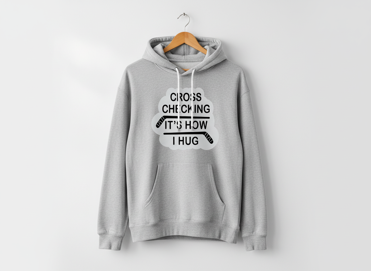 Funny Hockey SVG-Cricut, Silhouette, Sublimation Cut File Canada-Cross Checking Hug Quote (Digital Download)