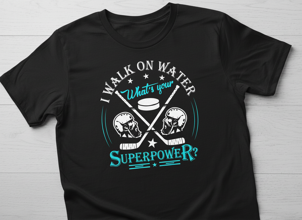 Funny Hockey SVG-Cricut, Silhouette, Sublimation Cut File Canada-I Walk on Water Design (Digital Download)