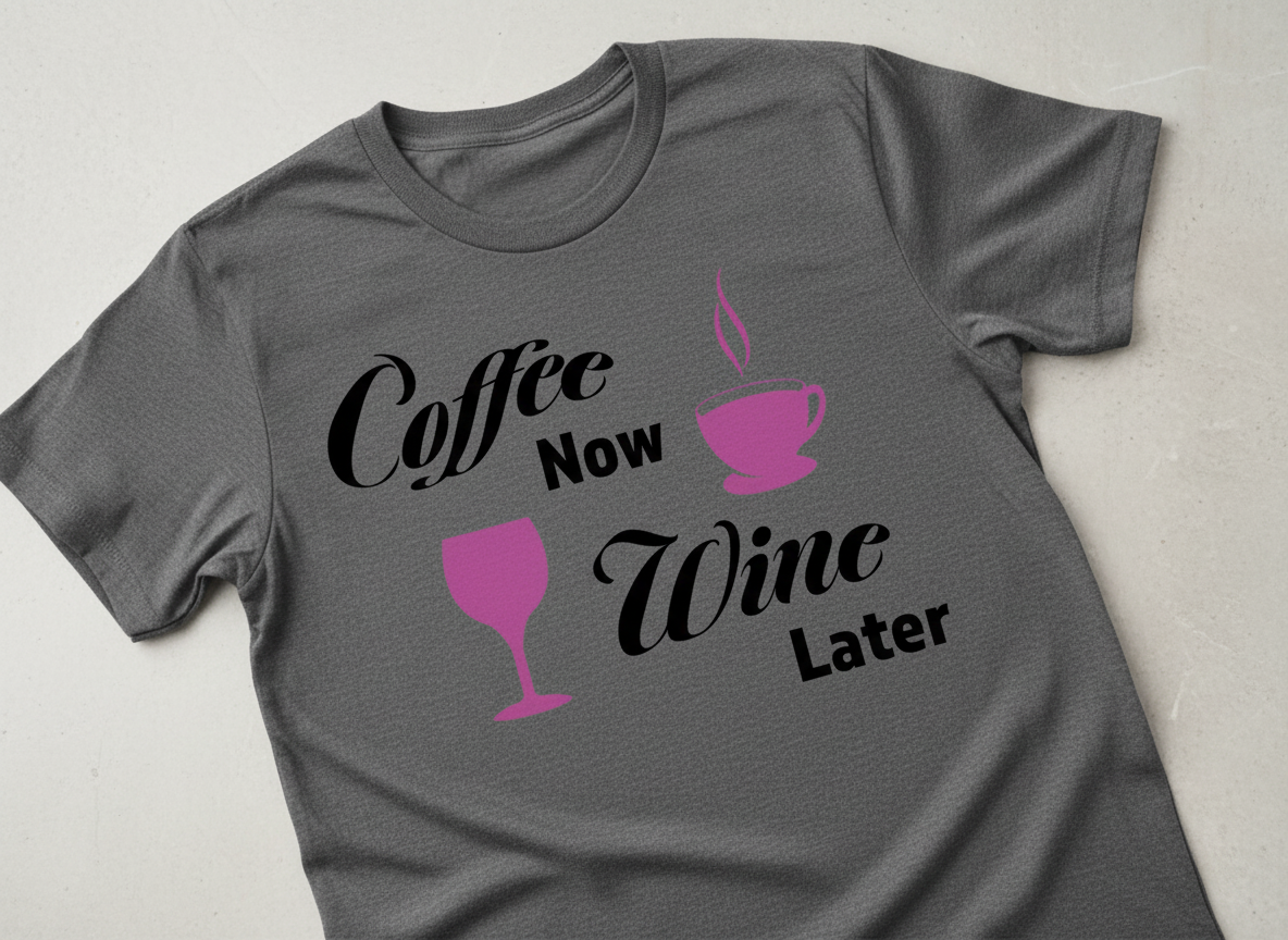 Coffee Now Wine Later SVG-Cricut, Silhouette, Sublimation Cut File Canada-Funny Quote-Digital Download
