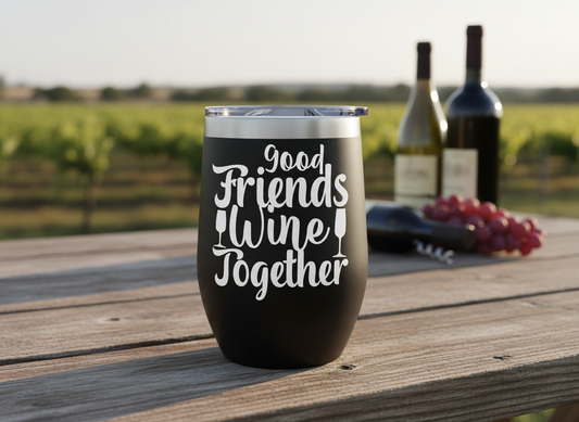 Good Friends Wine Together SVG-Cricut, Silhouette, Sublimation Cut File Canada-Funny Wine Quote Graphic (Digital Download)