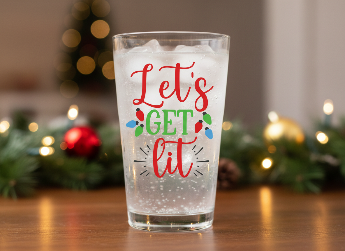 Let's Get Lit Christmas Lights SVG-Cricut, Silhouette, Sublimation Cut File Canada-Holiday Party Cut File (Digital Download)
