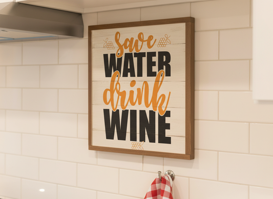 Save Water Drink Wine SVG-Cricut, Silhouette, Sublimation Cut File Canada-Funny Wine Quote, Party Decor (Digital Download)