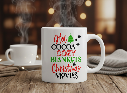 Christmas Movie Quote SVG-Cricut, Silhouette, Sublimation Cut File Canada-Hot Cocoa, Cozy Blankets (Digital Download)