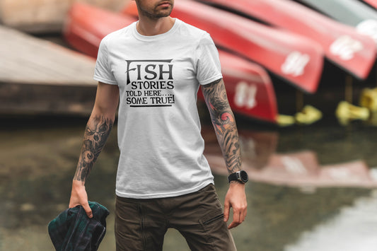 Funny Fishing Quote SVG-Cricut, Silhouette, Sublimation Cut File Canada-Fish Stories Design (Digital Download)