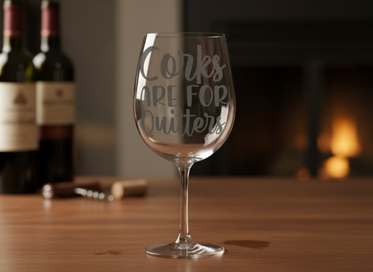 Funny Wine Quote SVG-Cricut, Silhouette, Sublimation Cut File Canada-Corks Are For Quitters Graphic (Digital Download)