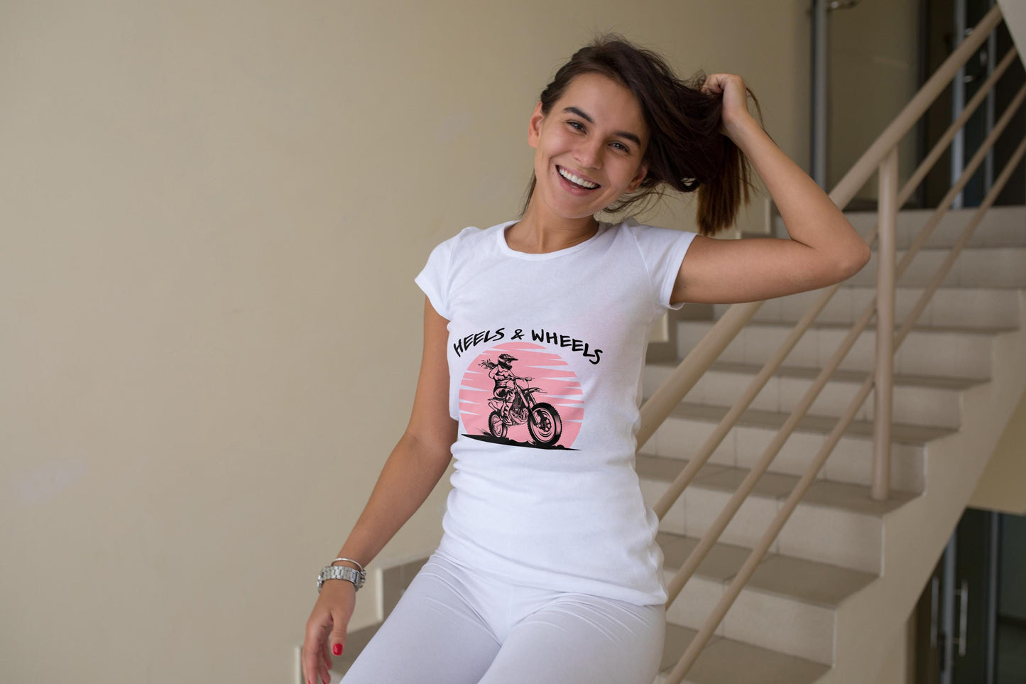 Heels & Wheels Dirt Bike Rider SVG | Women's Motocross Design (Digital Download)