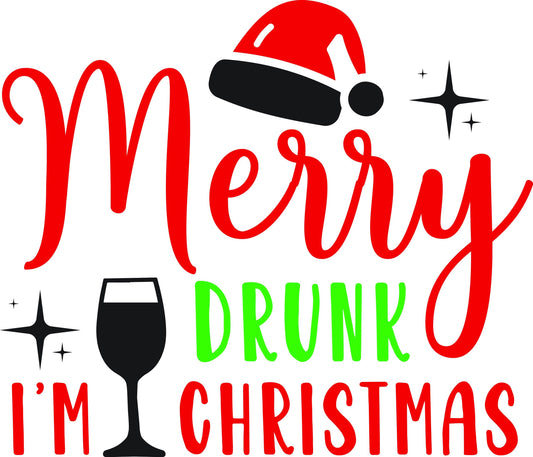 Funny Christmas Alcohol Quote SVG | 'Merry Drunk I'm Christmas' Cut File (Digital Download)