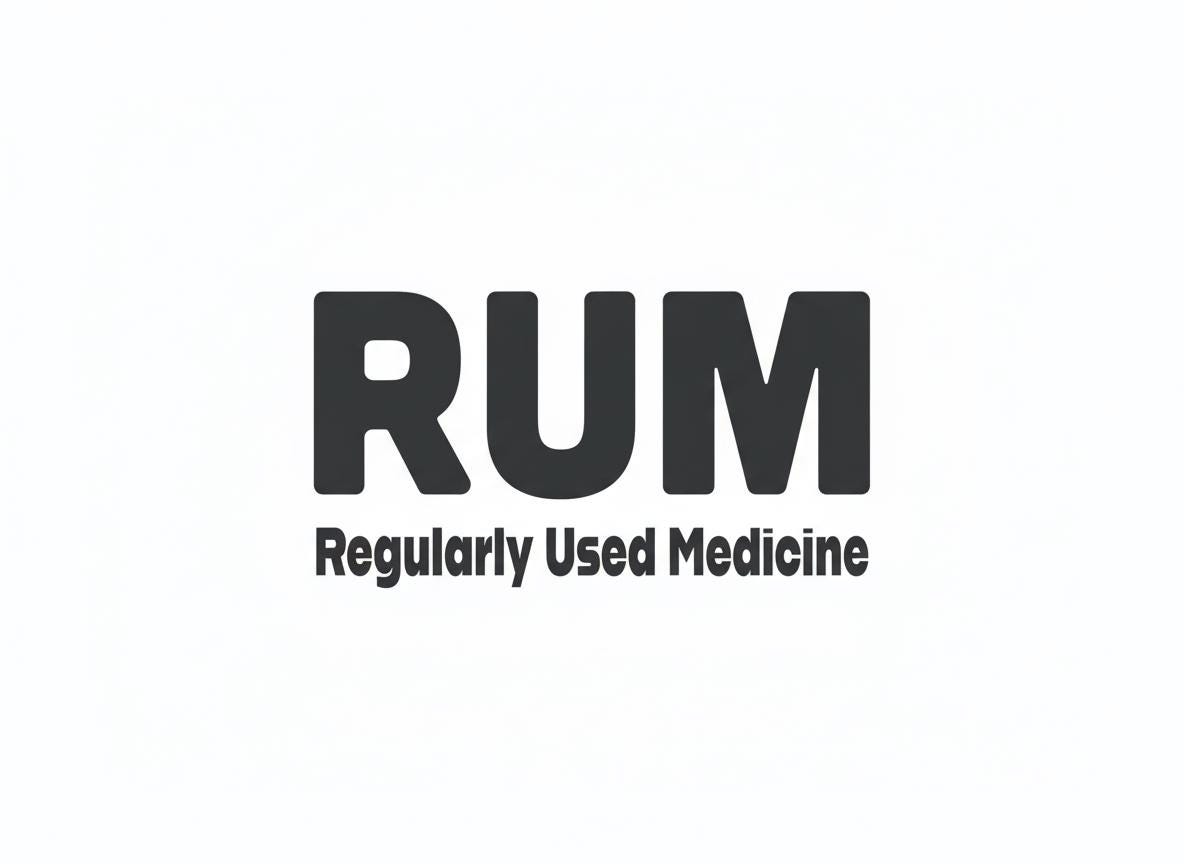 RUM Regularly Used Medicine SVG – Cricut, Silhouette & Sublimation Cut File Canada | Funny Alcohol Quote | svg · png · dxf · jpg Instant Download