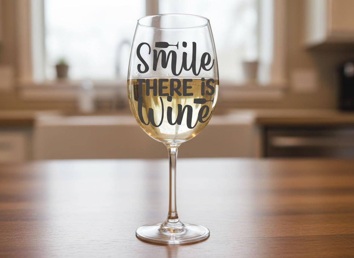 Smile There is Wine SVG | Drinking Wine Design (Digital Download)