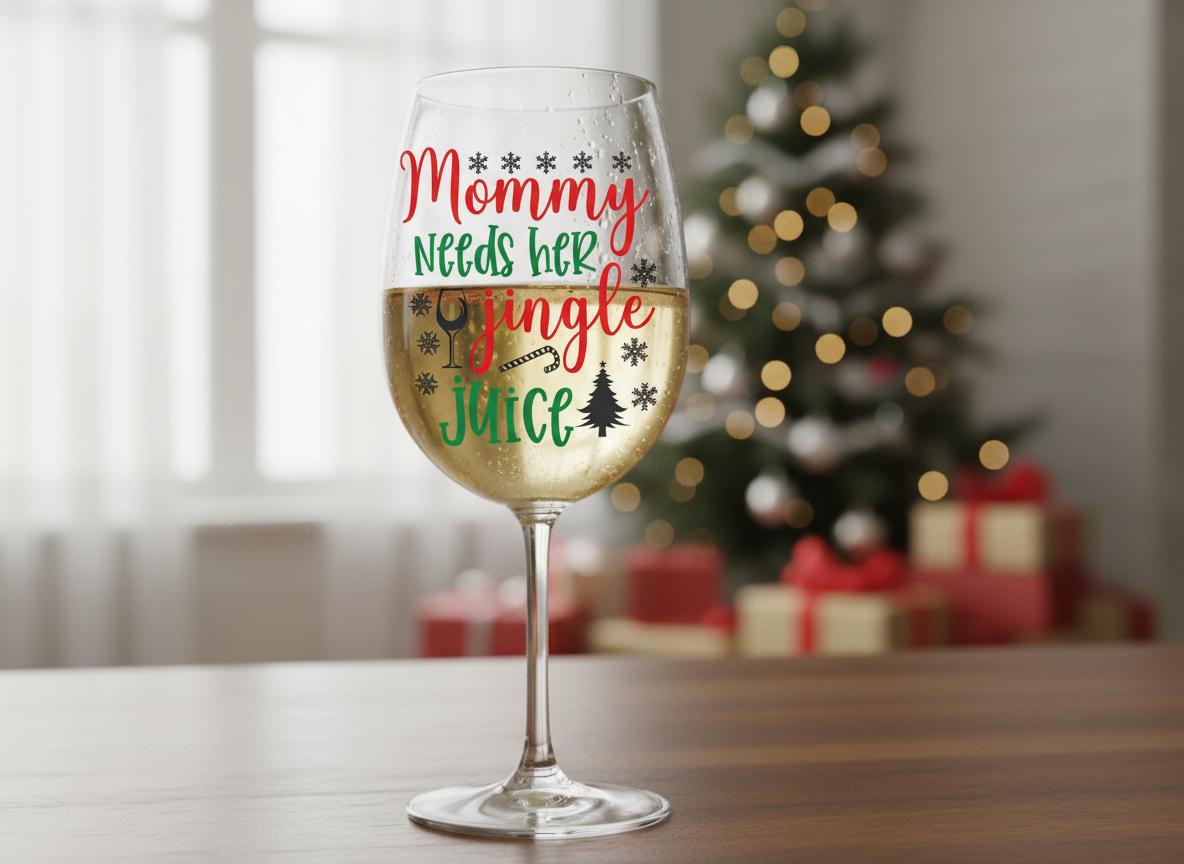 Mommy Needs Jingle Juice SVG | Funny Christmas Wine Cut File (Digital Download)