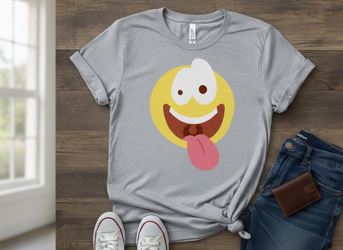 Crazy Face Emoji SVG | Funny Tongue Out Vector (Digital Download)