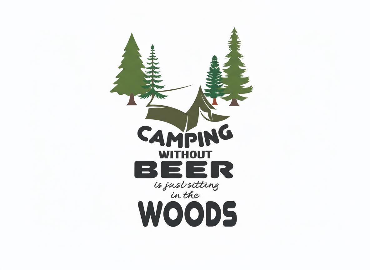 Funny Camping Without Beer SVG – Cricut, Silhouette & Sublimation Cut File Canada Outdoors Quote (Digital Download)