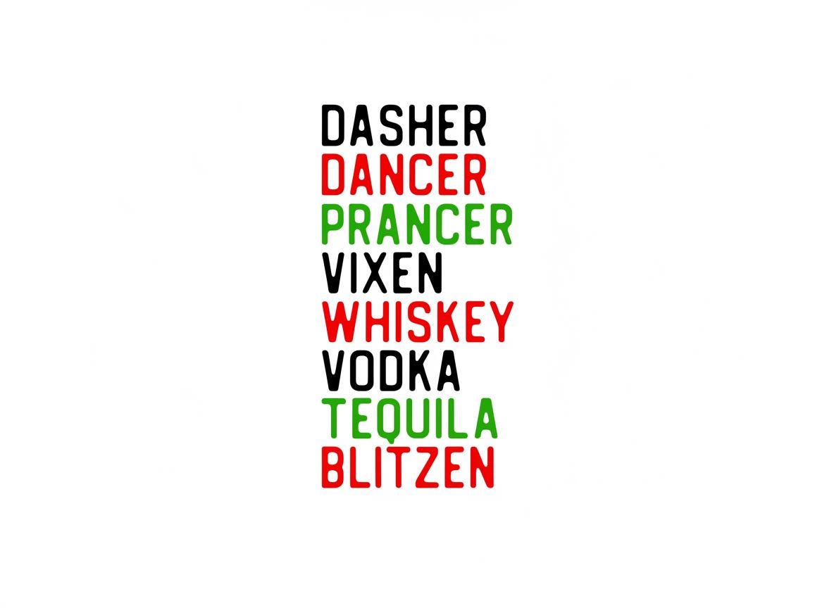 Funny Reindeer Christmas SVG – Cricut, Silhouette & Sublimation Cut File Canada | Alcohol Humor Cut File (Digital Download)