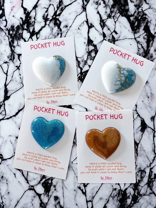 Heart Shaped Pocket Hug – Handmade Resin Keepsake with Poem Card | Meaningful Gift Canada