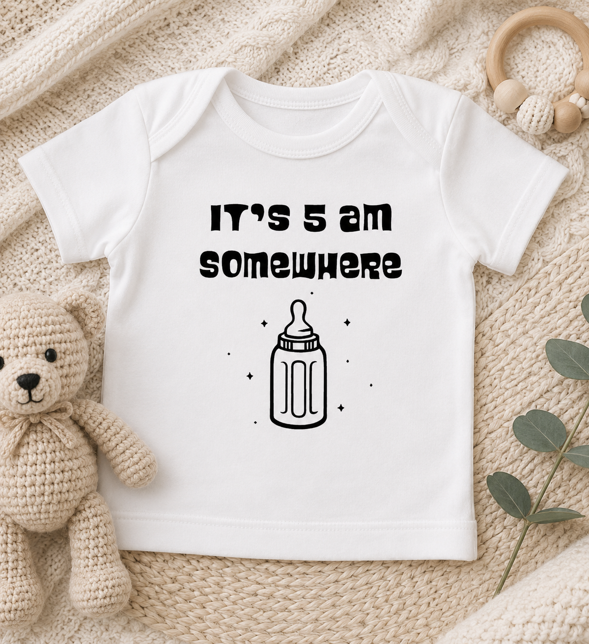 It's 5 AM Somewhere-Cricut, Silhouette, Sublimation Cut File Canada-Baby Bodysuit Cut File (Instant Download)