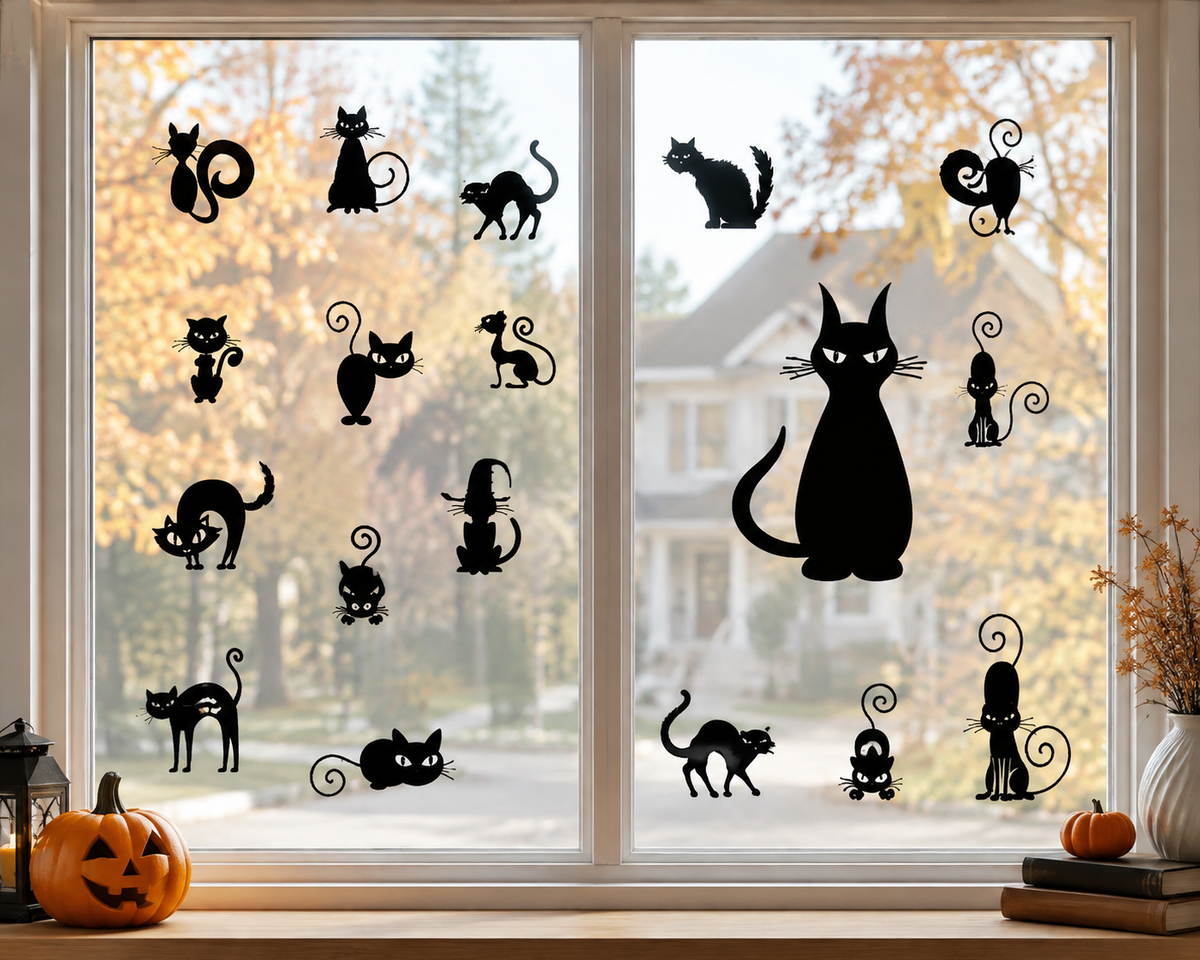 Halloween Black Cat SVG-Cricut, Silhouette, Sublimation Cut File Canada Bundle-Witches Cat Clipart (20 Images)