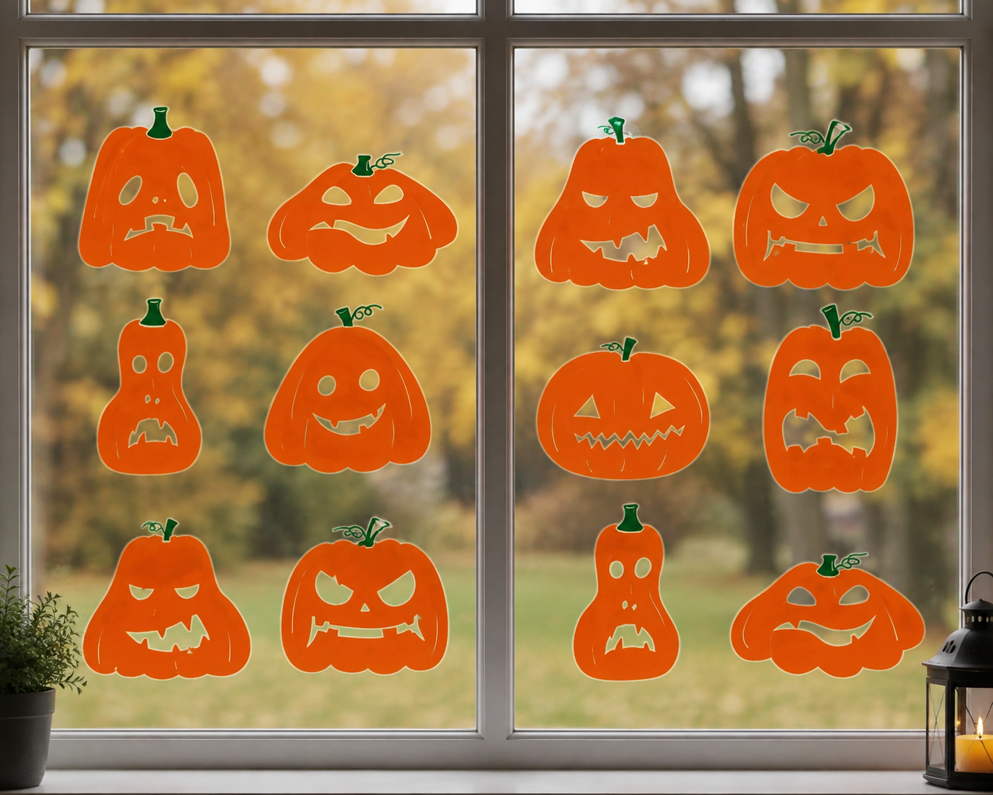 Carved Pumpkin Graphic Bundle-Cricut, Silhouette, Sublimation Cut File Canada-Halloween Cricut Clings-8 Images (instant download)