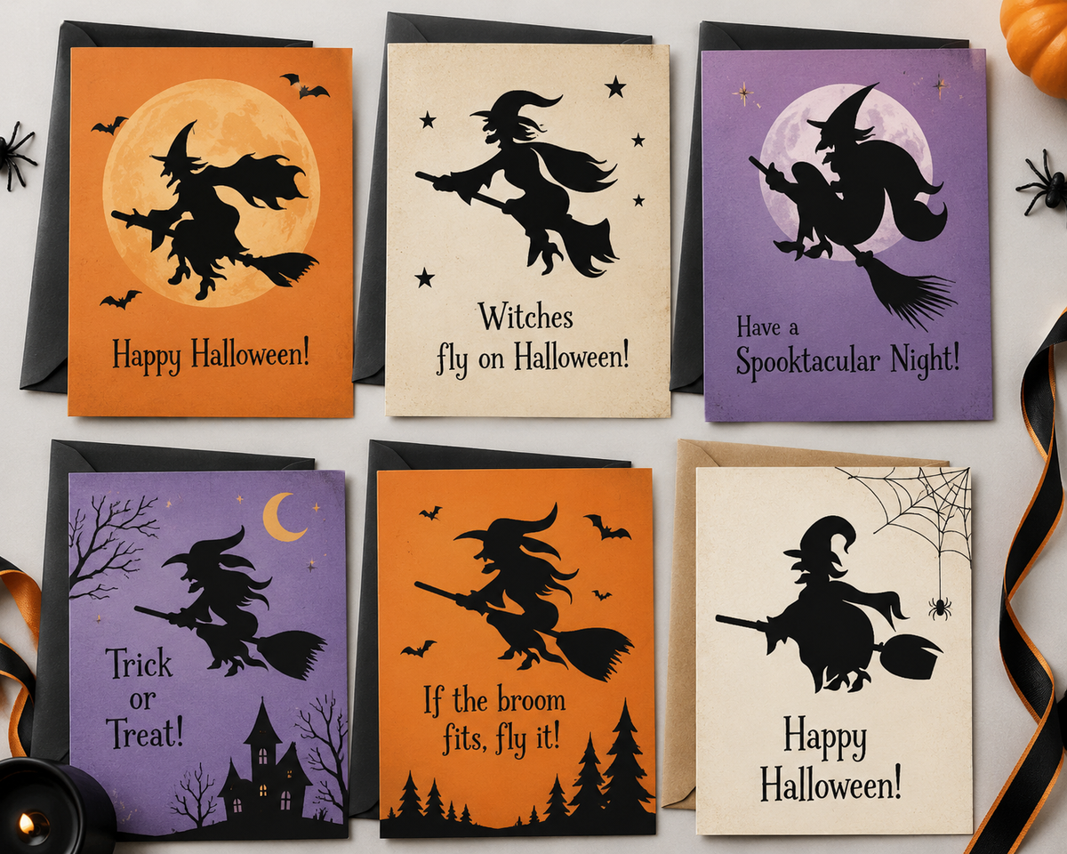 Halloween Witch Silhouettes-Cricut, Silhouette, Sublimation Cut File Canada-Graphic Bundle (digital download)