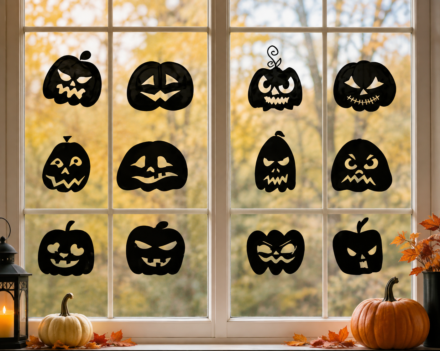 Carved Pumpkin Graphic Bundle-Cricut, Silhouette, Sublimation Cut File Canada-Halloween Cricut Clings (12 Images)-digital download