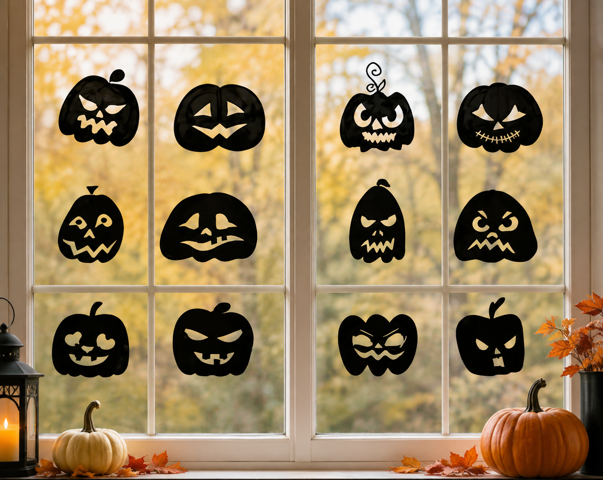 Halloween Carved Pumpkin Graphic Bundle-Cricut, Silhouette, Sublimation Cut File Canada-12 Images-dogital download