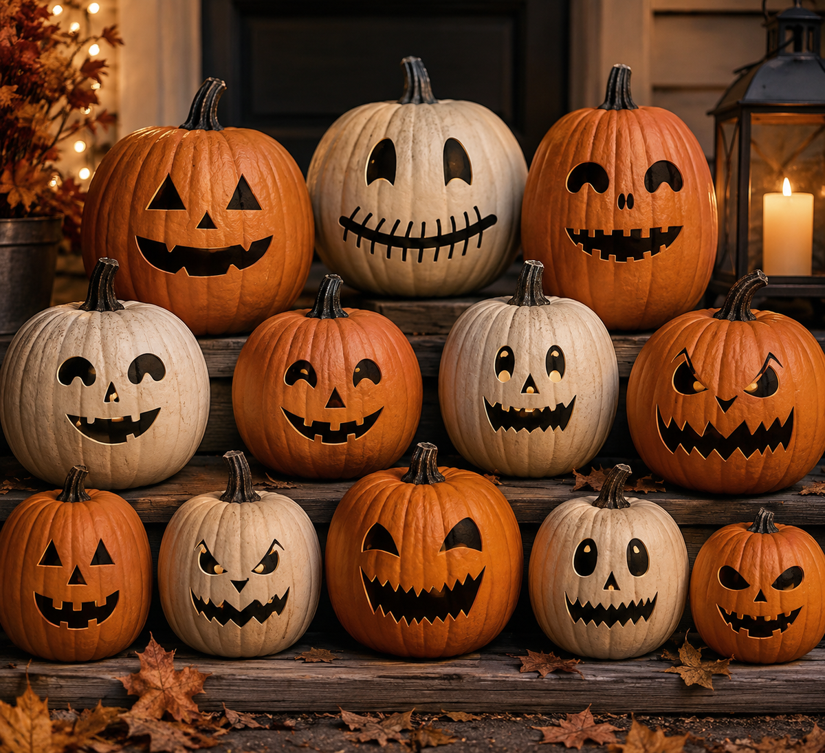 Halloween Carved Pumpkin Faces Graphic Bundle-Cricut, Silhouette, Sublimation Cut File Canada-Window Clings (18 Images)-digital download