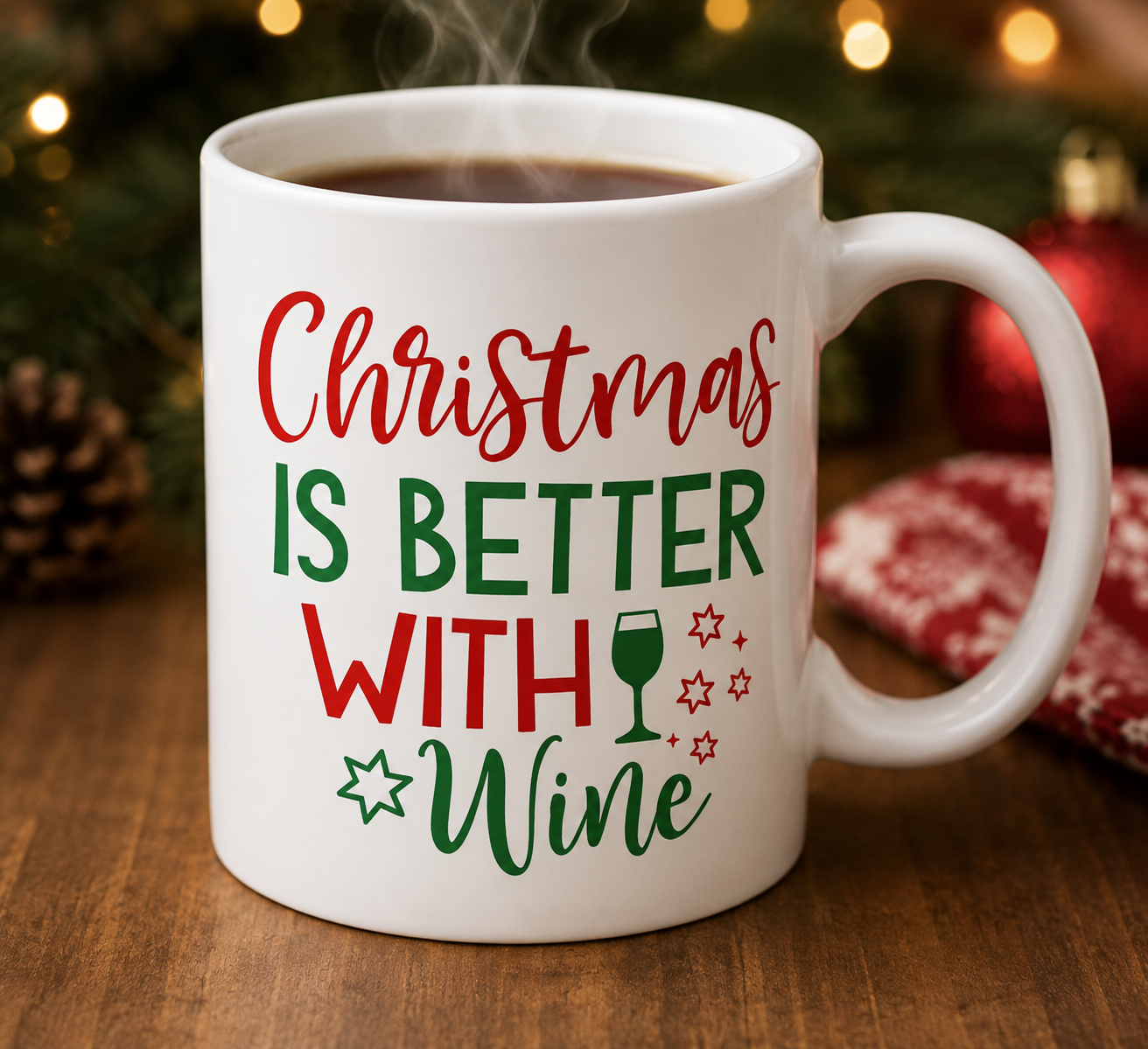 Christmas Wine Quote SVG-Cricut, Silhouette, Sublimation Cut File Canada-Funny Holiday Cut File (Digital Download)