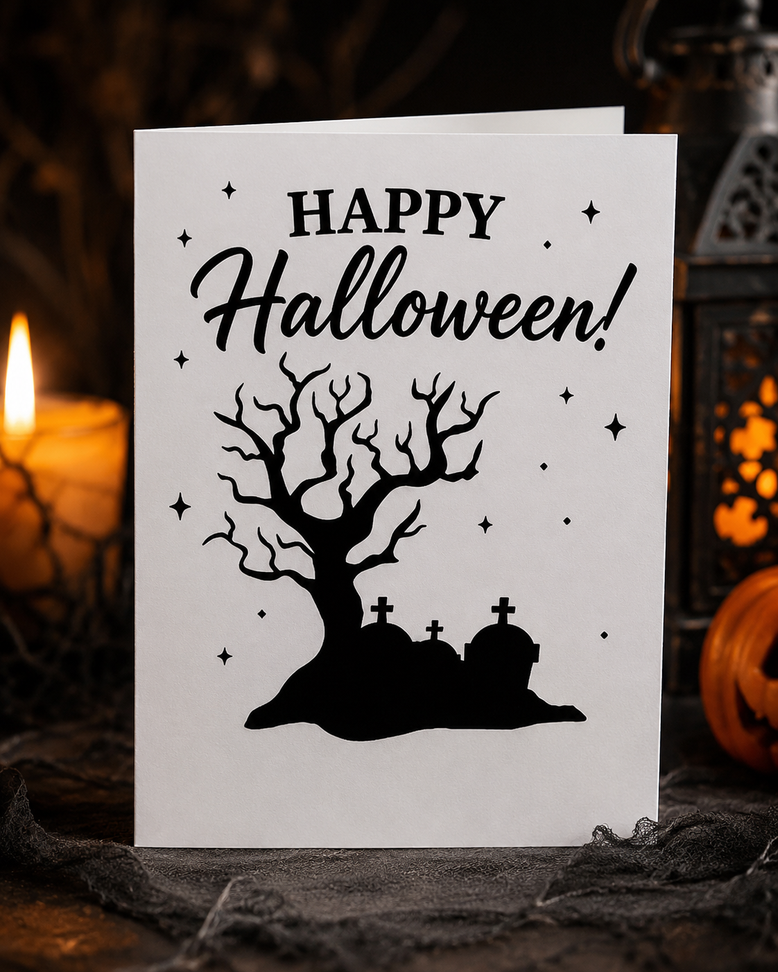 Scary Tree Graveyard SVG-Cricut, Silhouette, Sublimation Cut File Canada-Halloween Vector File