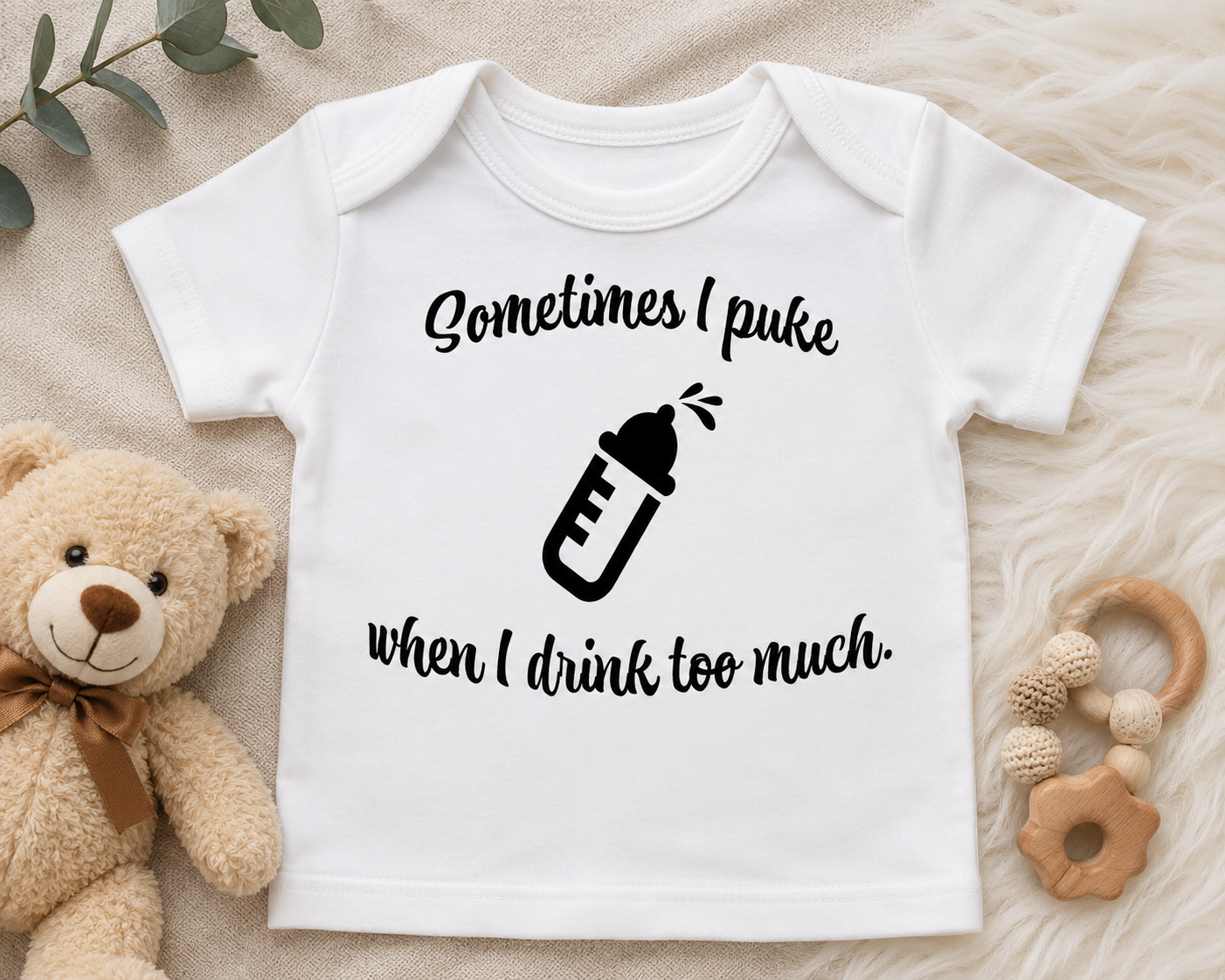 Funny Baby Bodysuit SVG -Cricut, Silhouette, Sublimation Cut File Canada-Puke When I Drink Too Much (Digital Download)