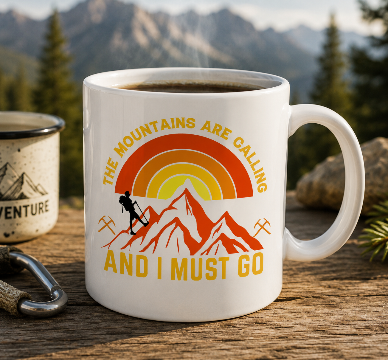 Mountains Are Calling SVG-Cricut, Silhouette, Sublimation Cut File Canada-Hiking T-Shirt Design (Digital Download)