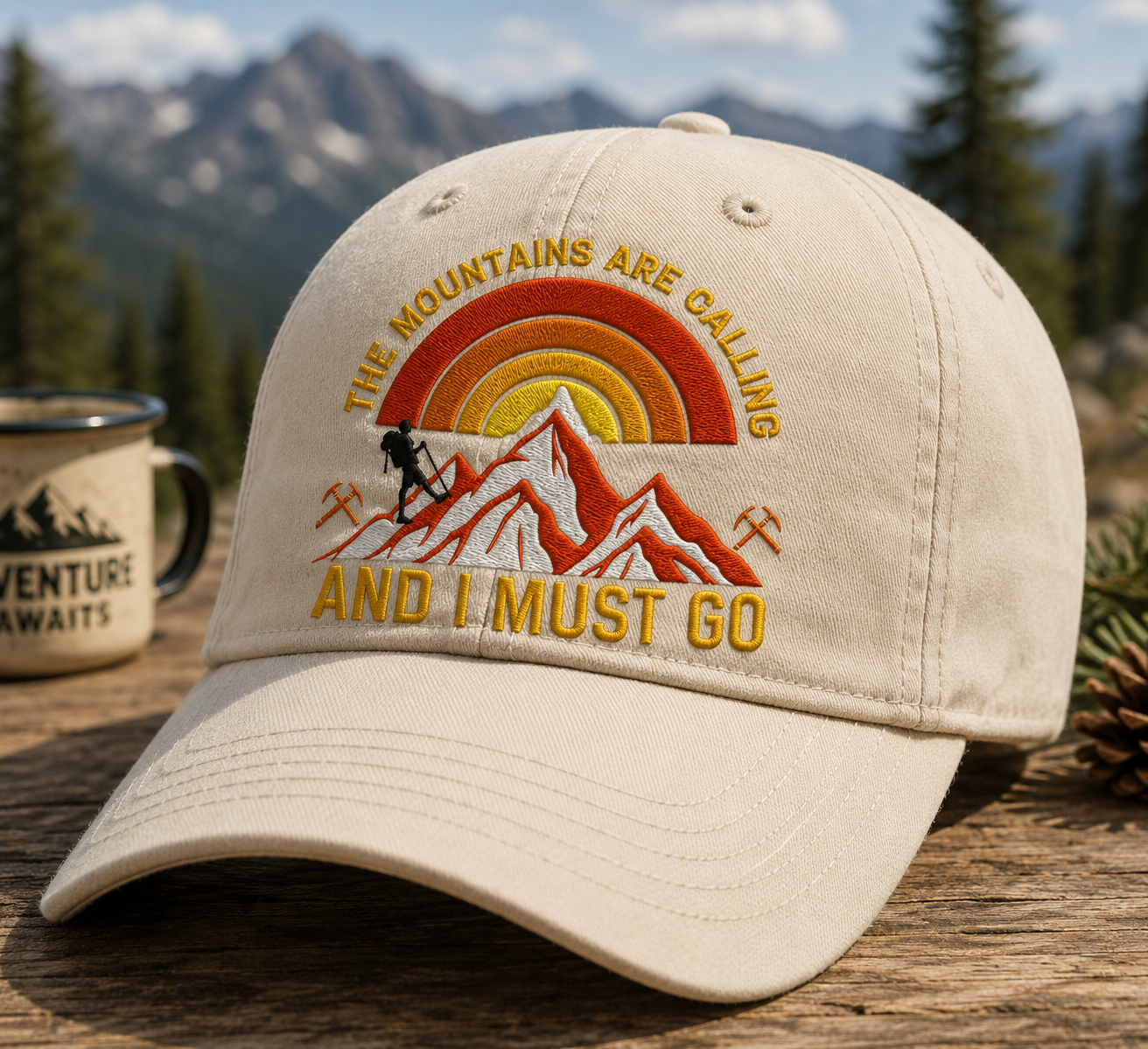 Mountains Are Calling SVG-Cricut, Silhouette, Sublimation Cut File Canada-Hiking T-Shirt Design (Digital Download)
