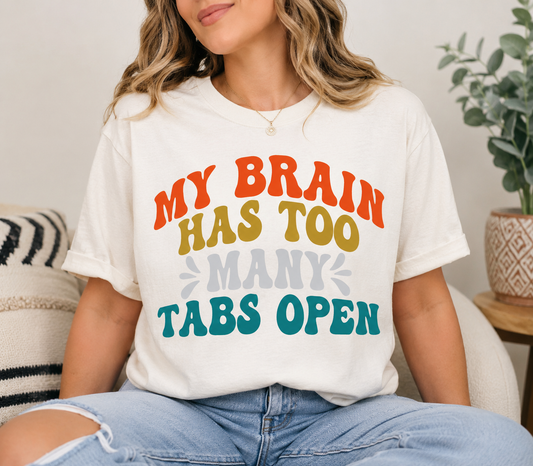Funny ADHD Working SVG-Cricut, Silhouette, Sublimation Cut File Canada-Too Many Tabs Open (Digital Download)