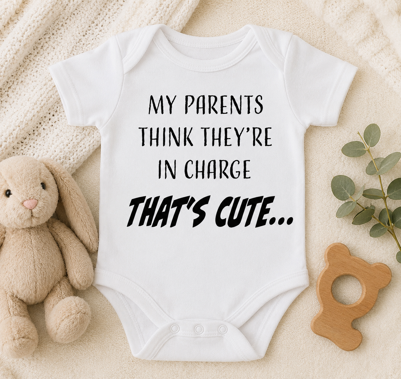 My Parents Think They're In Charge-Baby Bodysuit Cut File -Cricut, Silhouette, Sublimation Cut File Canada(Digital Download)