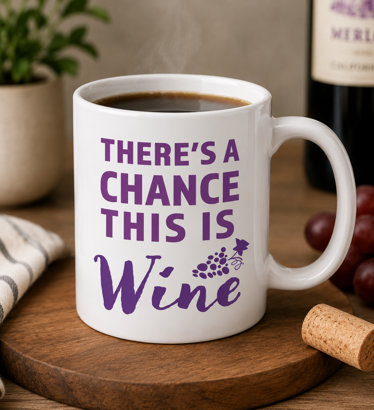 There's a Chance This is Wine SVG-Cricut, Silhouette, Sublimation Cut File Canada -Funny Wine Lover Cut File (Digital Download)