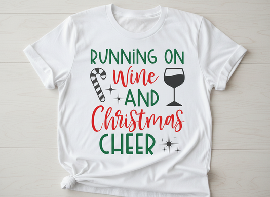 Running On Wine And Christmas Cheer SVG-Cricut, Silhouette, Sublimation Cut File Canada-Funny Holiday Cut File (Digital Download)