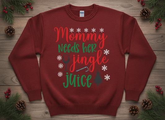 Mommy Needs Jingle Juice SVG-Cricut, Silhouette,  Sublimation Cut File Canada-Funny Christmas Mom Quote (Digital Download)