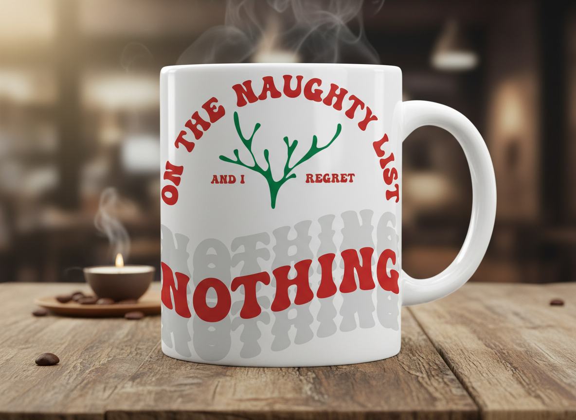 On The Naughty List And I Regret Nothing-Cricut, Silhouette, Sublimation Cut File Canada-Holiday Cut File-digital download