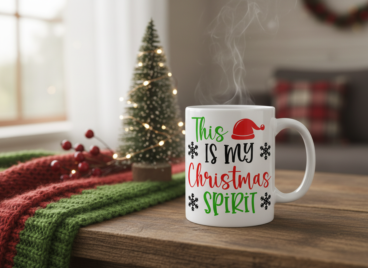 Funny Christmas Spirit SVG-Cricut, Silhouette, Sublimation Cut File Canada-Holiday Quote Cut File (Digital Download)