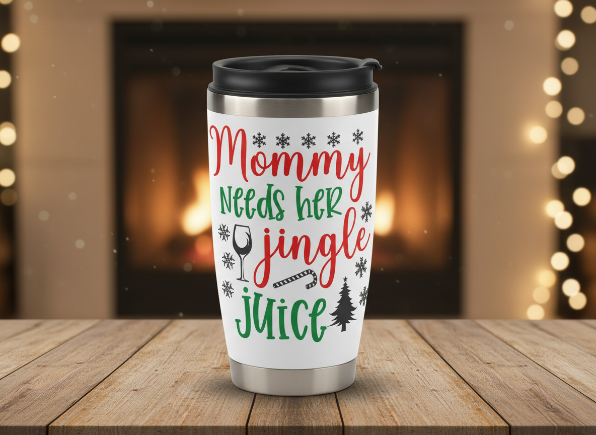 Mommy Needs Jingle Juice SVG-Cricut, Silhouette,  Sublimation Cut File Canada-Funny Christmas Mom Quote (Digital Download)