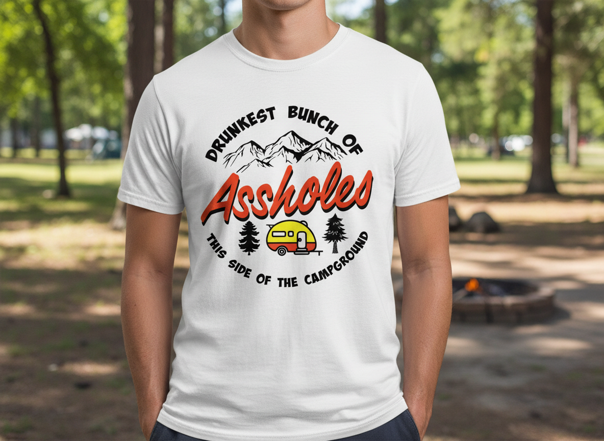 Funny “Drunkest Bunch of Assholes svg  Funny Camping Quote-Cricut, Silhouette, Sublimation Cut File Canada-Instant Download