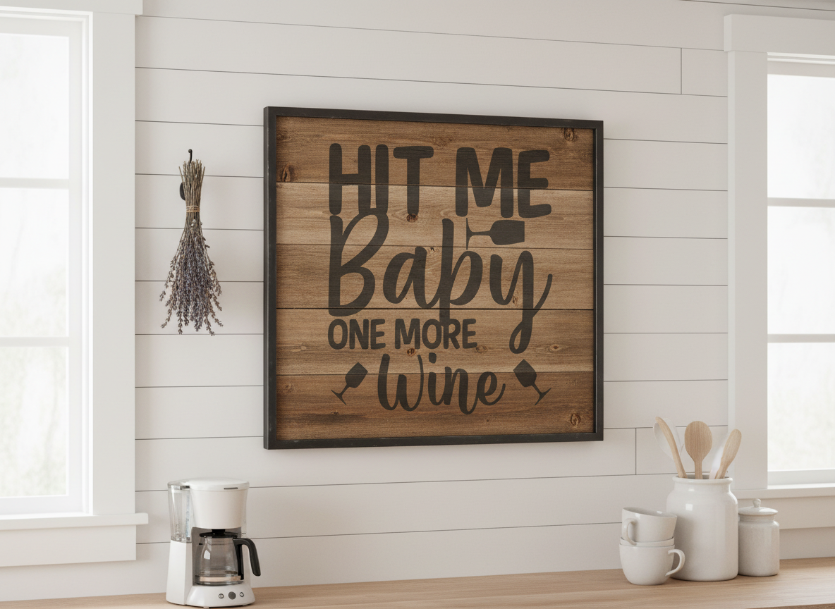 Funny Wine Quote SVG-Cricut, Silhouette, Sublimation Cut File Canada-Hit Me Baby One More Wine Design (Digital Download)