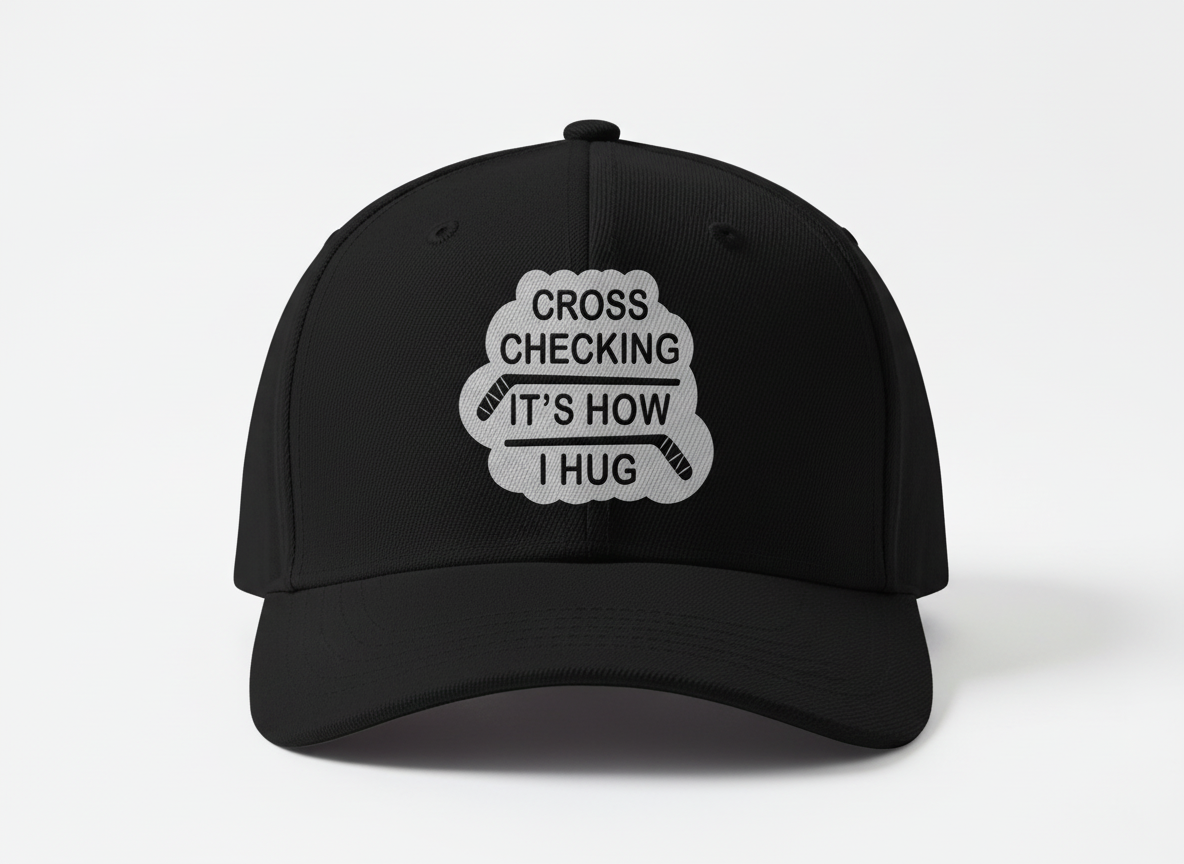 Funny Hockey SVG-Cricut, Silhouette, Sublimation Cut File Canada-Cross Checking Hug Quote (Digital Download)